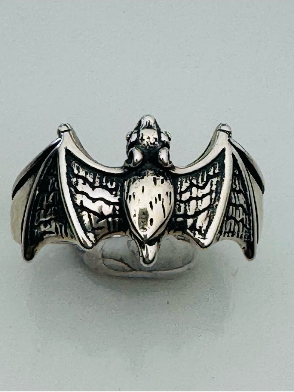 Size 7,8,9,10 option bat ring sterling silver